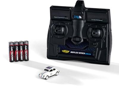 Carson Modellsport 500504153 VW Beetle Rallye 1:87 RC auto Elektro Straatmodel Incl. accu, oplader en batterijen voor de zender