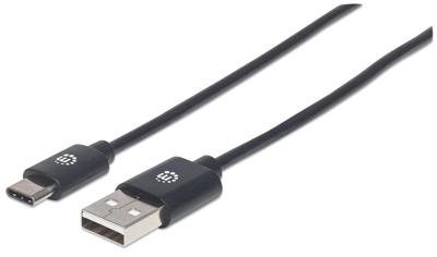 Manhattan 354936 USB-kabel USB 2.0 USB-A stekker, USB-C stekker 3.00 m Zwart Manhattan 354936 USB-kabel USB 2.0 USB-A stekker, USB-C stekker 3.00 m Zwart