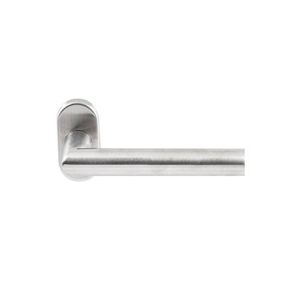 Hardbrass Deurkruk Toledo op ovaal rozet - RVS