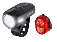 SIGMA SPORT akku-led-leuchten-set "aura 45 usb / nugget ii" battery light set sigma aura 45 usb + nugget ii - thumbnail