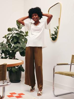 Zwangerschapsblouse voor- en achterkant ecru