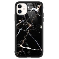 iPhone 11 glazen hardcase - Marmer zwart - thumbnail