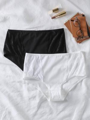 Set van 2 zwangerschapsslips met hoge taille en kant ENVIE DE FRAISE zwart Set van 2 zwangerschapsslips met hoge taille en kant ENVIE DE FRAISE zwart