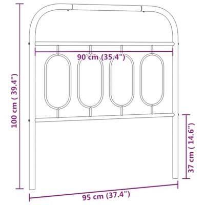 Hoofdbord 90 cm metaal wit Hoofdbord 90 cm metaal wit
