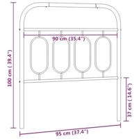 Hoofdbord 90 cm metaal zwart - thumbnail