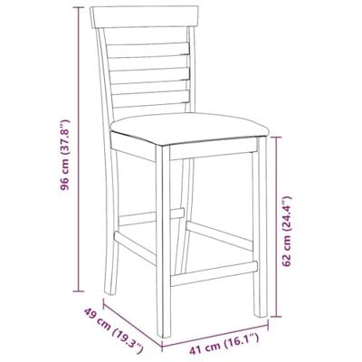 Barkrukken met kussens 2 st massief hout rubber bruin Barkrukken met kussens 2 st massief hout rubber bruin