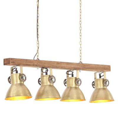 VidaXL Plafondlamp industrieel e27 mangohout messingkleurig
