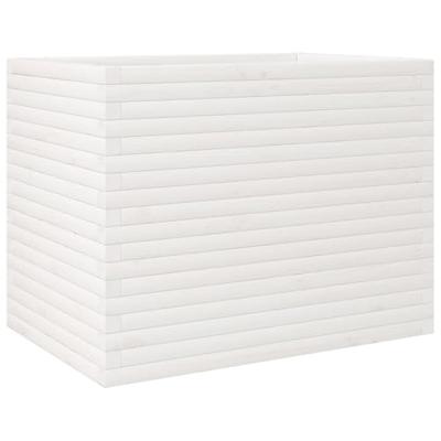 Plantenbak 90x60x68,5 cm massief grenenhout wit