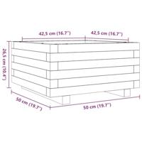 VidaXL Plantenbak 50x50x26,5 cm massief grenenhout wit - thumbnail