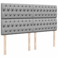 Ottoman bed met matrassen 200x200cm stof donkergrijs - thumbnail