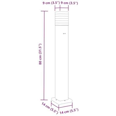 VidaXL Vloerlamp voor buiten met stopcontact 80 cm aluminium zwart
