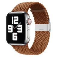 Braided nylon bandje - Bruin - Geschikt voor Apple Watch 44mm / 45mm / 46mm / 49mm - thumbnail