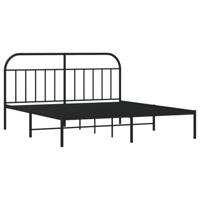 Bedframe met hoofdbord metaal zwart 183x213 cm - thumbnail
