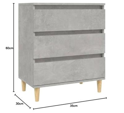 Dressoir 60x35x70 cm bewerkt hout betongrijs Dressoir 60x35x70 cm bewerkt hout betongrijs