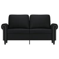 Tweezitsbank 120 cm kunstleer zwart - thumbnail