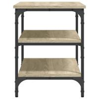 Schoenenbankje 70x38,5x49 cm bewerkt hout sonoma eikenkleurig - thumbnail