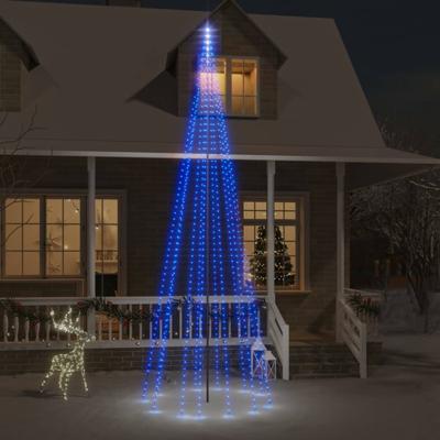 VidaXL Vlaggenmast kerstboom 732 led's blauw 500 cm VidaXL Vlaggenmast kerstboom 732 led's blauw 500 cm