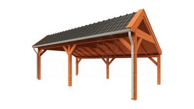 Trendhout Kapschuur De Stee 730x425 cm- Kapschuurdak- Onbehandeld lariks Douglas hout- Trendhout