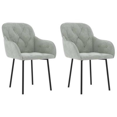 Eetkamerstoelen 2 st fluweel lichtgrijs