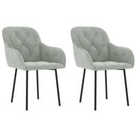 Eetkamerstoelen 2 st fluweel lichtgrijs - thumbnail
