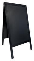 Stoepbord securit 700x1250x40mm zwart hout - thumbnail