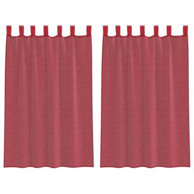 Gordijnen voile met lussen 2 st 140x175 cm wijnrood