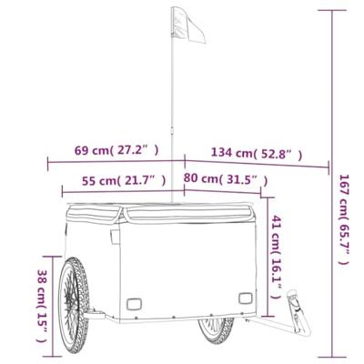 VidaXL Fietstrailer 45 kg ijzer zwart en groen - thumbnail