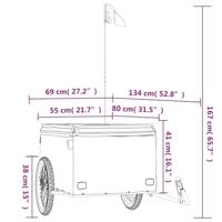 Fietstrailer 45 kg ijzer zwart en geel - thumbnail