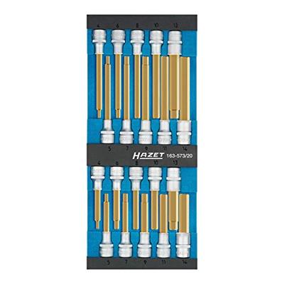 HAZET Dopsleutelbitset 163-573/20 - 1/2 inch (12,5 mm) vierkant hol - Binnen-zeskant-profiel - 20-delig - 4 - 14 HAZET Dopsleutelbitset 163-573/20 - 1/2 inch (12,5 mm) vierkant hol - Binnen-zeskant-profiel - 20-delig - 4 - 14