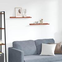 Wandplank met plank 2 pcs Rood 60 x 9 x 3 cm Bewerkt hout - thumbnail