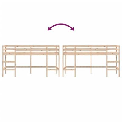 Kinderhoogslaper met ladder 80x200 cm massief grenenhout Kinderhoogslaper met ladder 80x200 cm massief grenenhout