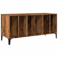 Platenkast 100x38x48 cm bewerkt hout oud houtkleurig - thumbnail