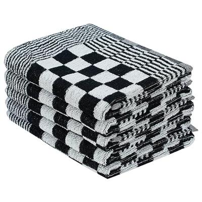 VidaXL 10-delige keukendoekenset katoen zwart en wit VidaXL 10-delige keukendoekenset katoen zwart en wit