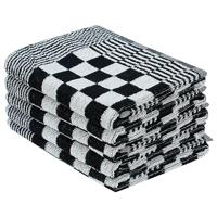VidaXL 10-delige keukendoekenset katoen zwart en wit - thumbnail