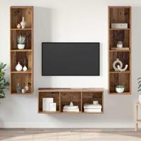 TV-kast set 3 pcs Oud hout 37 x 37 x 142.5 cm Bewerkt hout - thumbnail