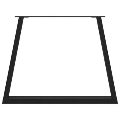 Eettafelpoten 2 st V-vormig 90x(72-73,3) cm staal zwart