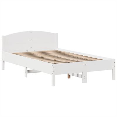 Bed met boekenkast zonder matras grenenhout wit 160x200 cm