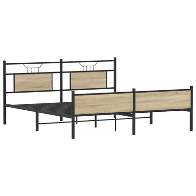 Bedframe zonder matras metaal sonoma eikenkleurig 160x200 cm