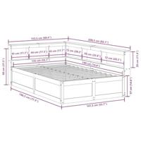 Bed met boekenkast zonder matras grenenhout wit 135x190 cm - thumbnail
