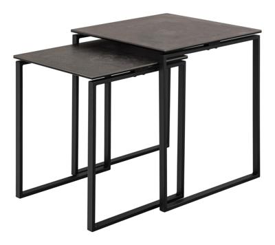 Bendt Salontafel 'Lone' Keramiek, Set van 2 stuks, kleur Zwart