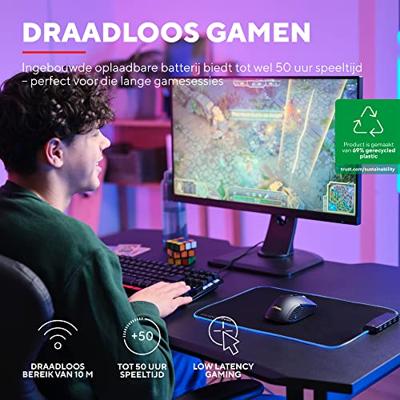 Trust GXT 923 YBAR Draadloze Zwarte Gaming Muis