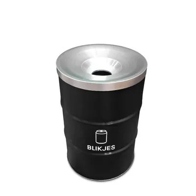 Olievat prullenbak 200L - Blikjes - Met vlamwerend deksel