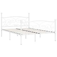 Bedframe met lattenbodem metaal wit 160x200 cm - thumbnail