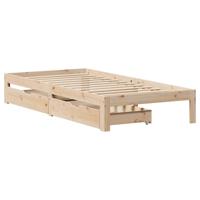 Bedframe met lades massief grenenhout 140x190 cm - thumbnail