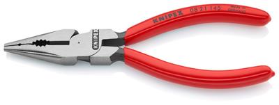 Knipex Spitse kombitang | Kunststof bekleed | Zwart geatramenteerd | Lengte 145 mm | Zelfbedieningskaart/blister - 08 21 145 SB