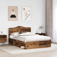 Bedframe met hoofdeinde Oudhout 140 x 190 cm Massief grenenhout - thumbnail
