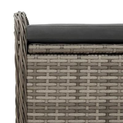 Opbergbankje met kussen 80x51x52 cm poly rattan grijs Opbergbankje met kussen 80x51x52 cm poly rattan grijs