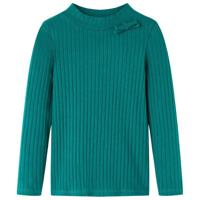 VidaXL Kindershirt met lange mouwen geribd 104 donkergroen - thumbnail