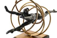 Decoratieve figuren DKD Home Decor Zwart Gouden Metaal Hars Modern (36 x 14 x 29,5 cm) - thumbnail