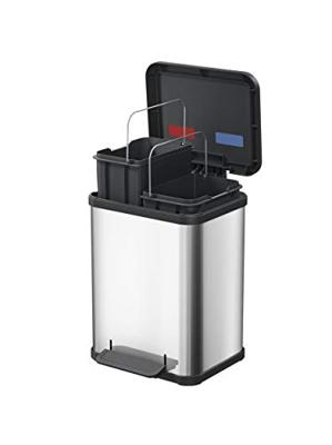 Hailo Öko duo plus M 6222000 Afvalbak 18 l RVS (b x h x d) 320 x 430 x 330 mm RVS Met voetpedaal 1 stuk(s)